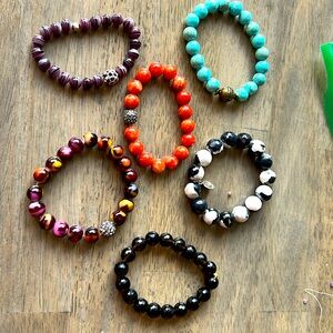 6 beaded crystal bracelets infinite warrior